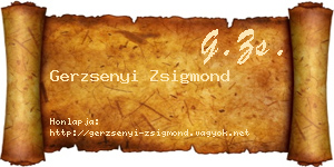 Gerzsenyi Zsigmond névjegykártya